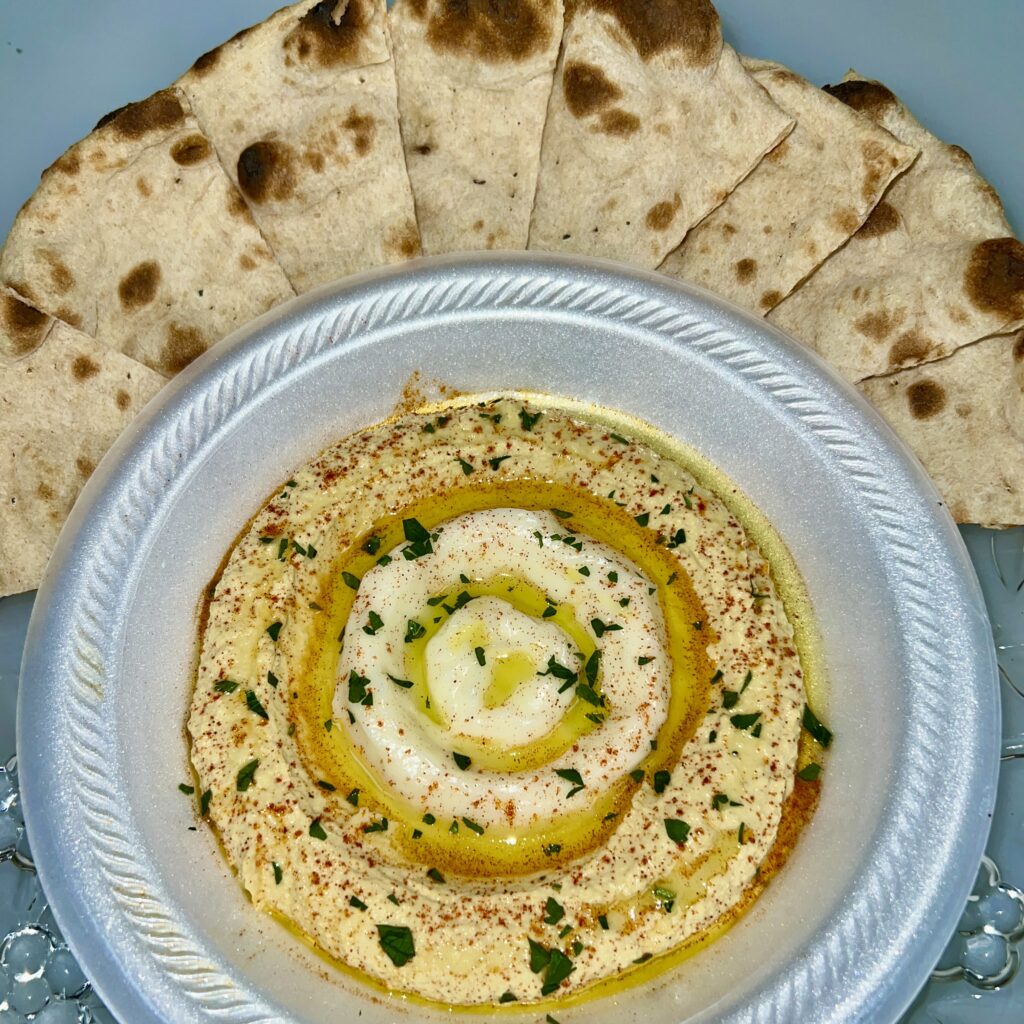 A5 - Garlic Whip, Hummus & Nan
